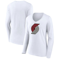 NBA Portland Trail Blazers Women's Logo Long Sleeve V-Neck T-Shirt