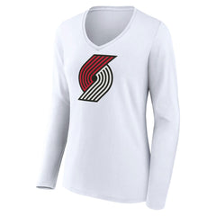 NBA Portland Trail Blazers Women's Logo Long Sleeve V-Neck T-Shirt