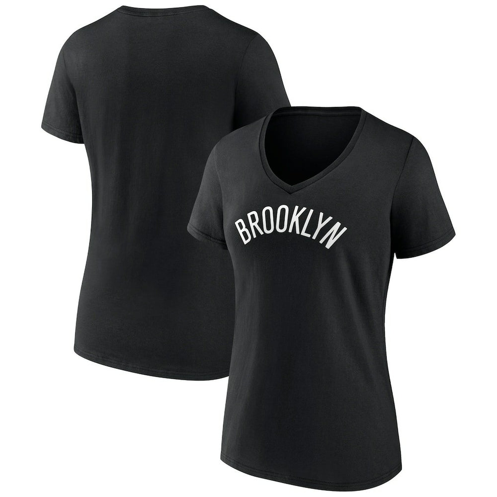 NBA Brooklyn Nets Women's Wordmark V-Neck T-Shirt