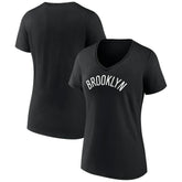 NBA Brooklyn Nets Women's Wordmark V-Neck T-Shirt