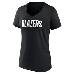 NBA Portland Trail Blazers Women's Wordmark V-Neck T-Shirt