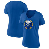 NHL Royal Buffalo Sabres Women's Team Logo V-Neck T-Shirt