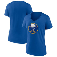 NHL Royal Buffalo Sabres Women's Team Logo V-Neck T-Shirt