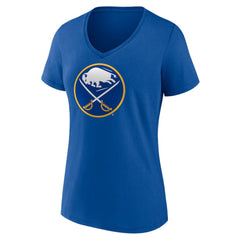 NHL Royal Buffalo Sabres Women's Team Logo V-Neck T-Shirt