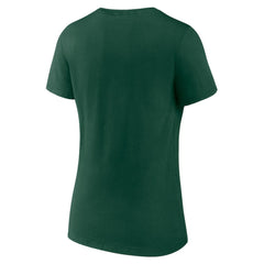 NHL Green Minnesota Wild Women's Team Logo V-Neck T-Shirt