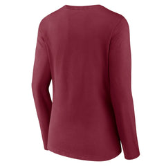 NHL Burgundy Colorado Avalanche Women's Team Logo Long Sleeve V-Neck T-Shirt