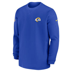 2023 Sideline Throwback Heavy Brushed Waffle Long Sleeve Top - Los Angeles Rams