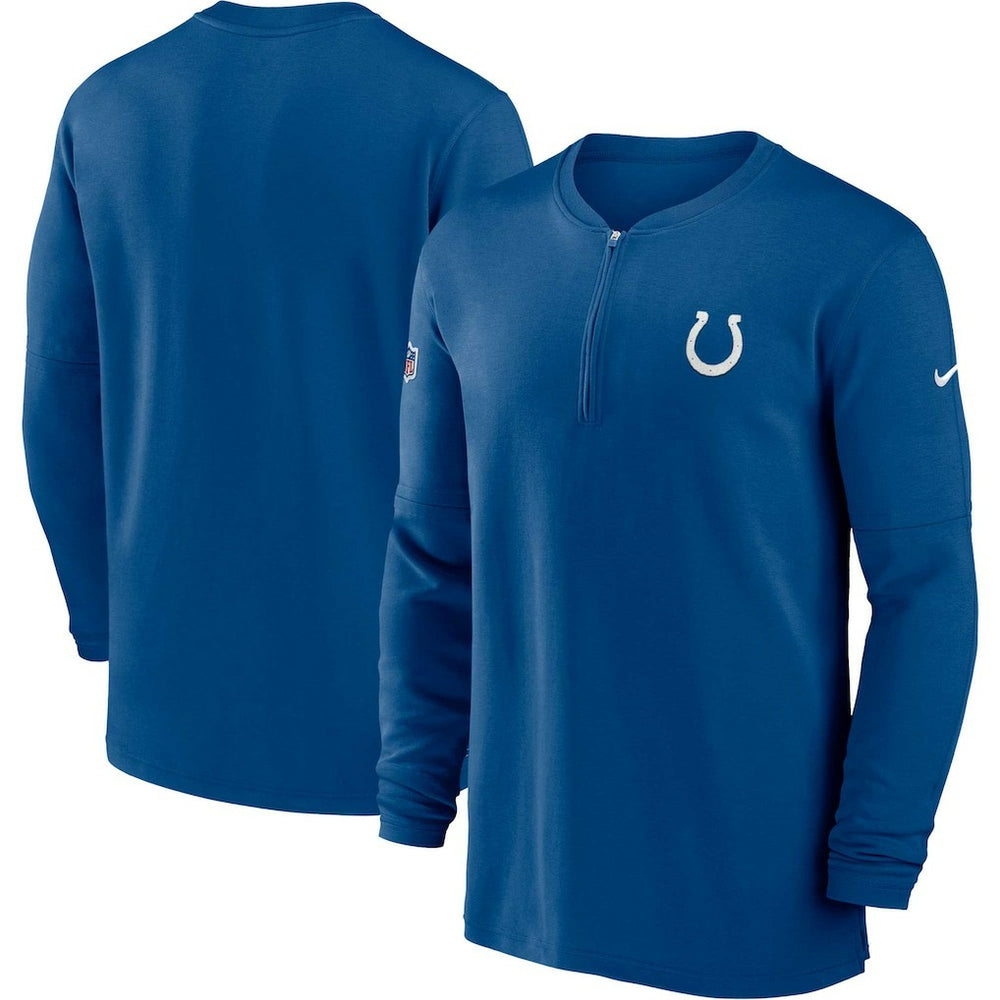 2023 Sideline Performance Long Sleeve Tri-Blend Quarter-Zip Top - Indianapolis Colts