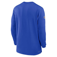 2023 Sideline Performance Long Sleeve Tri-Blend Quarter-Zip Top - Los Angeles Rams