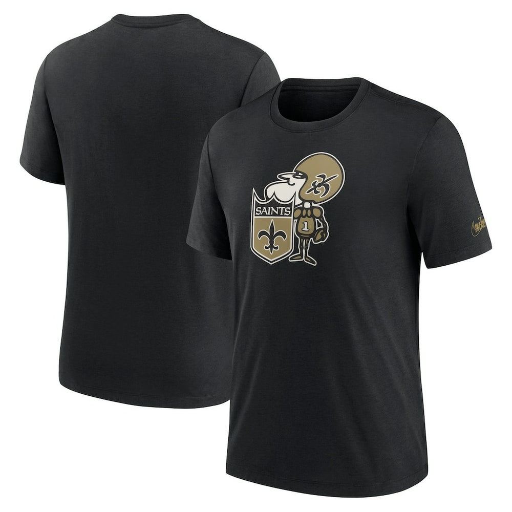 Rewind Logo Tri-Blend T-Shirt - New Orleans Saints