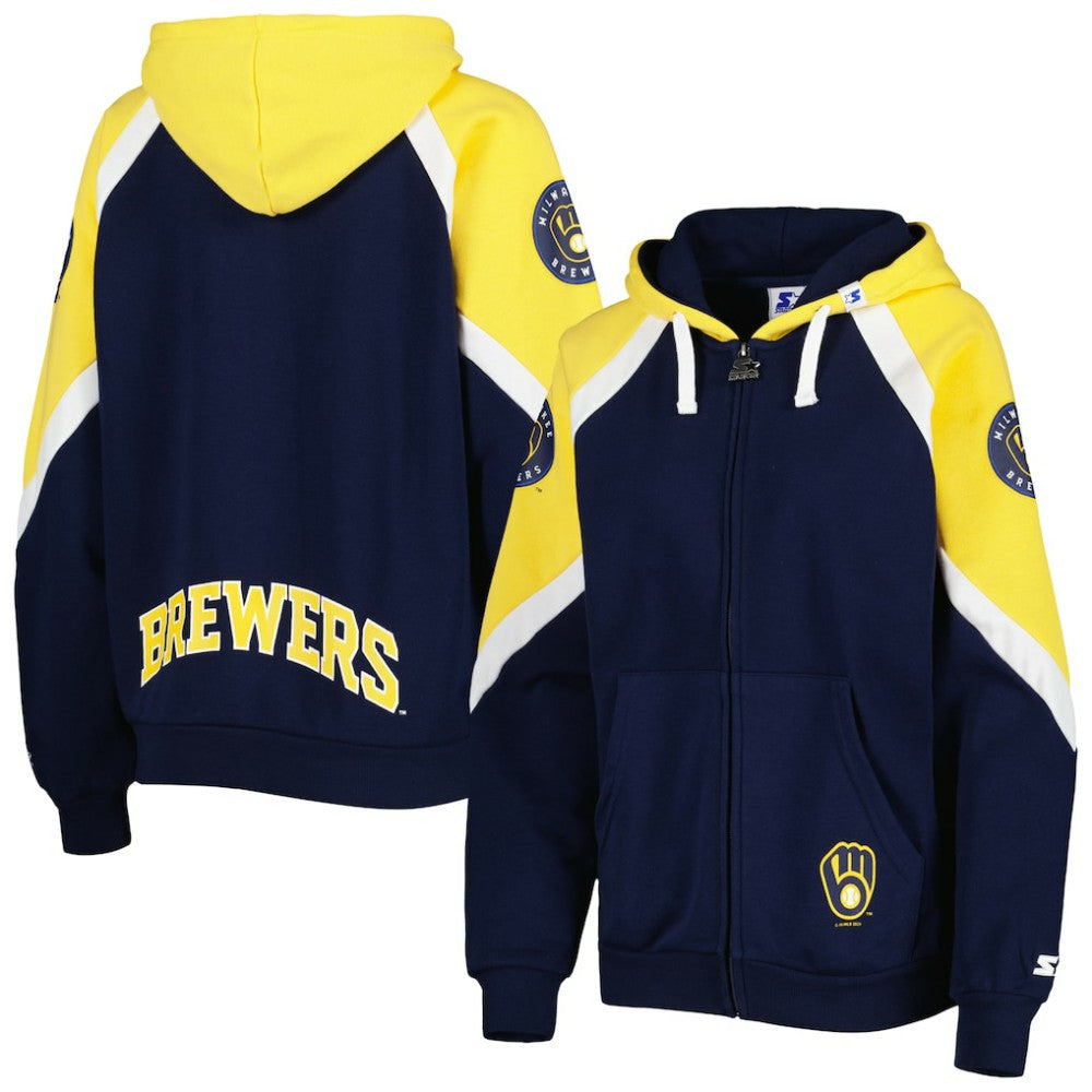 MLB Milwaukee Brewers Starter Women's Hail Mary Full-Zip Hoodie