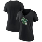 NBA Milwaukee Bucks Women's Alternate Logo V-Neck T-Shirt