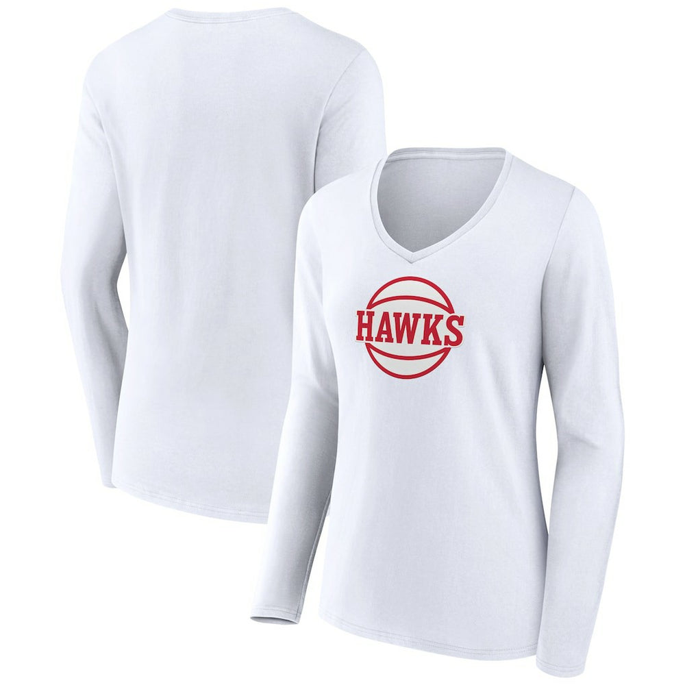 NBA Atlanta Hawks Women's Alternate Logo V-Neck Long Sleeve T-Shirt