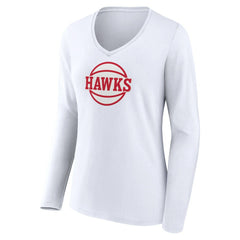 NBA Atlanta Hawks Women's Alternate Logo V-Neck Long Sleeve T-Shirt