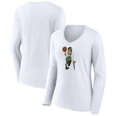 NBA Boston Celtics Women's Alternate Logo V-Neck Long Sleeve T-Shirt
