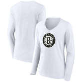 NBA Brooklyn Nets Women's Alternate Logo V-Neck Long Sleeve T-Shirt