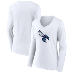 NBA Charlotte Hornets Women's Alternate Logo V-Neck Long Sleeve T-Shirt