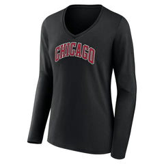 NBA Chicago Bulls Women's Alternate Logo V-Neck Long Sleeve T-Shirt sale