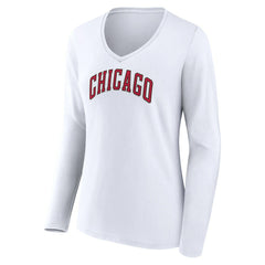 NBA Chicago Bulls Women's Alternate Logo V-Neck Long Sleeve T-Shirt sale