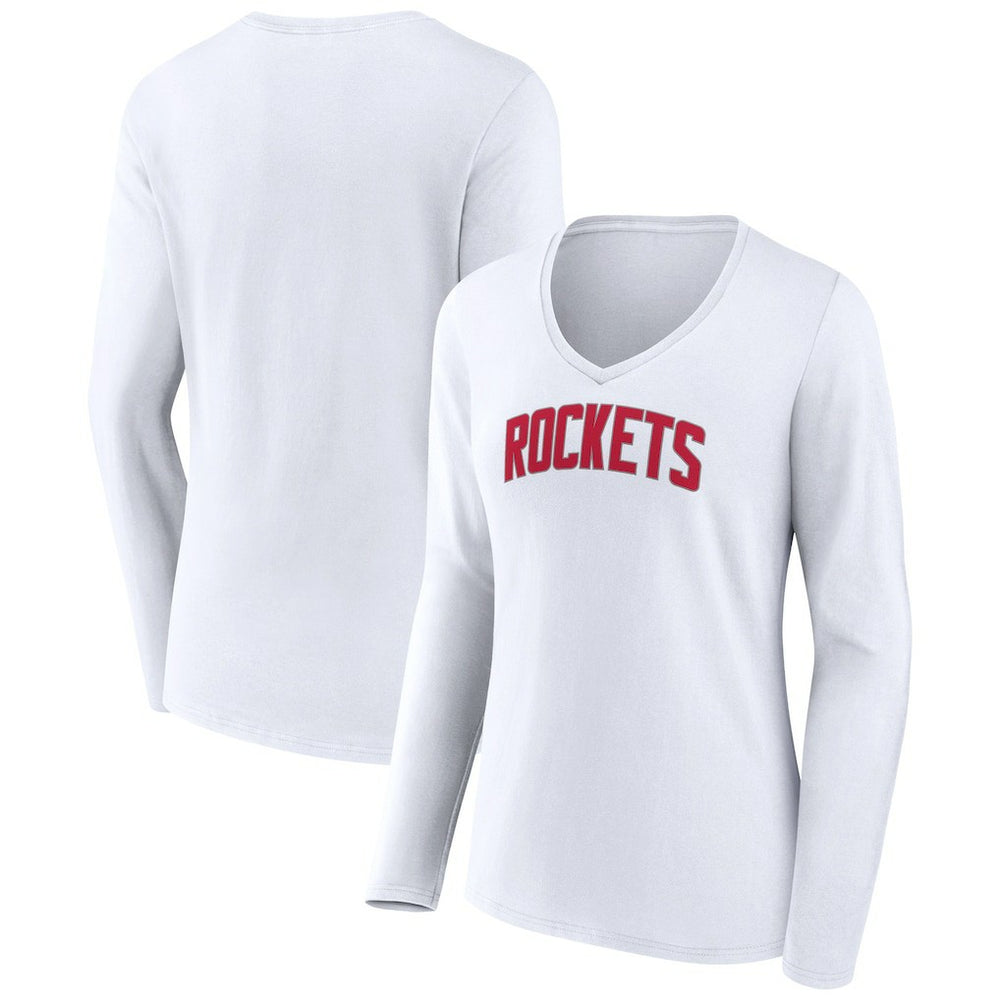 NBA Houston Rockets Women's Alternate Logo V-Neck Long Sleeve T-Shirt