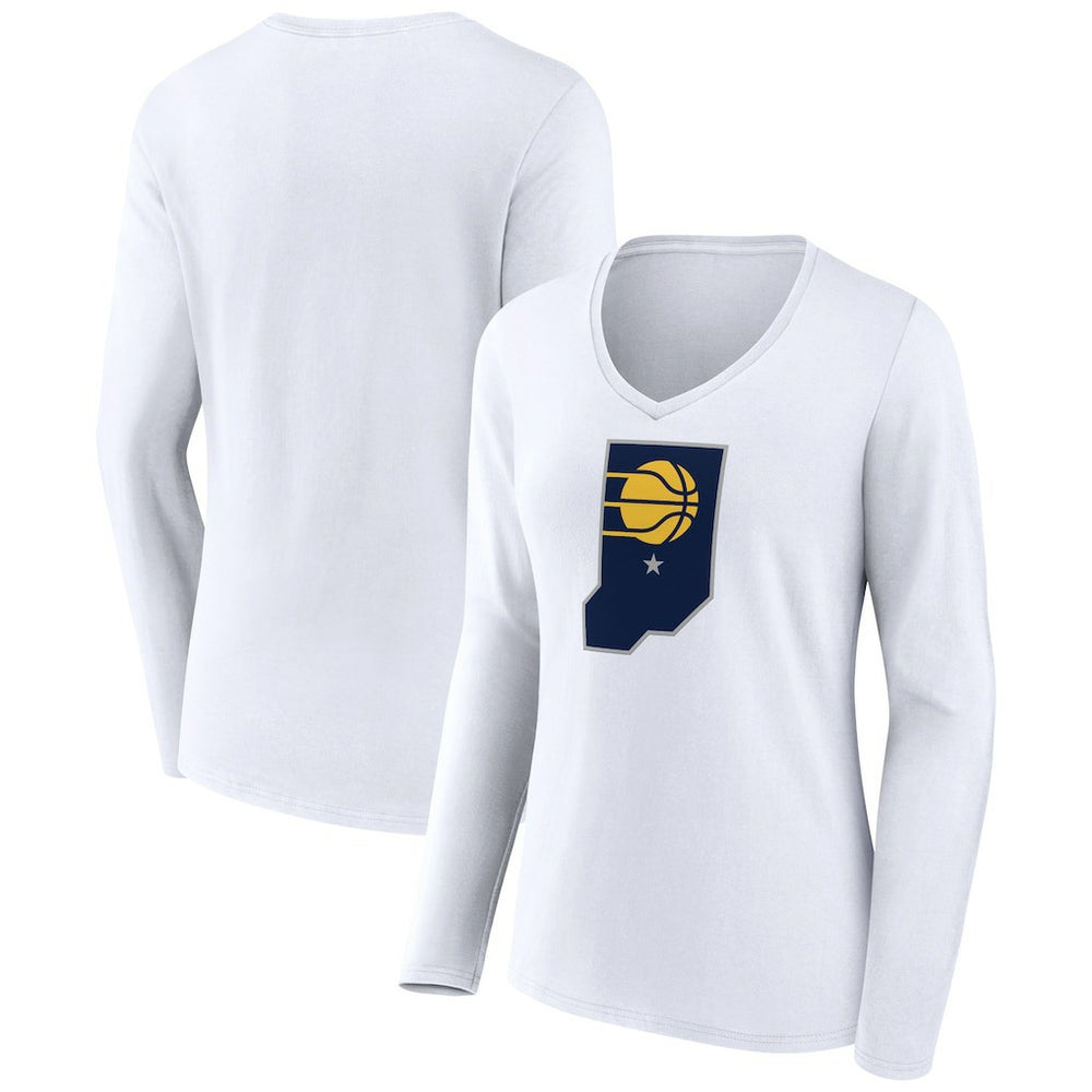 NBA Indiana Pacers Women's Alternate Logo V-Neck Long Sleeve T-Shirt