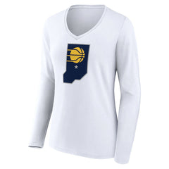 NBA Indiana Pacers Women's Alternate Logo V-Neck Long Sleeve T-Shirt