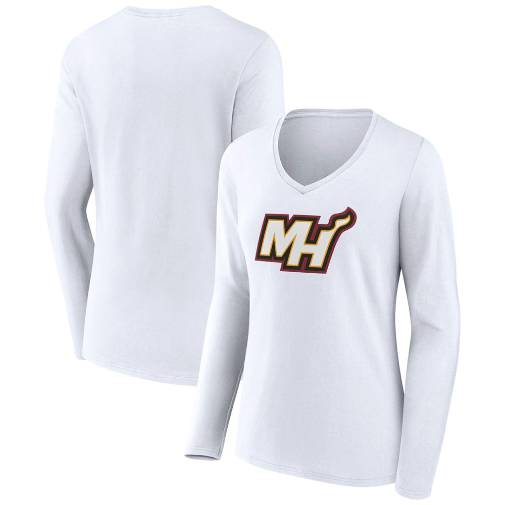 NBA Miami Heat Women's Alternate Logo V-Neck Long Sleeve T-Shirt