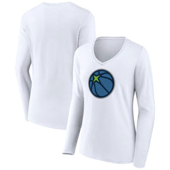 NBA Minnesota Timberwolves Women's Alternate Logo V-Neck Long Sleeve T-Shirt