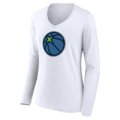 NBA Minnesota Timberwolves Women's Alternate Logo V-Neck Long Sleeve T-Shirt