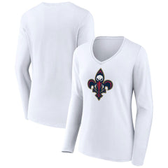 NBA New Orleans Pelicans Women's Alternate Logo V-Neck Long Sleeve T-Shirt