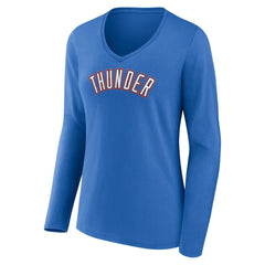 NBA Oklahoma City Thunder Women's Alternate Logo V-Neck Long Sleeve T-Shirt