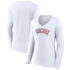 NBA Oklahoma City Thunder Women's Alternate Logo V-Neck Long Sleeve T-Shirt