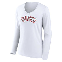 NBA Oklahoma City Thunder Women's Alternate Logo V-Neck Long Sleeve T-Shirt