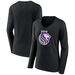 NBA Sacramento Kings Women's Alternate Logo V-Neck Long Sleeve T-Shirt
