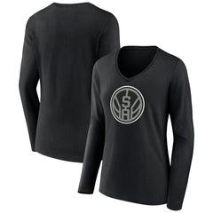 NBA San Antonio Spurs Women's Alternate Logo V-Neck Long Sleeve T-Shirt