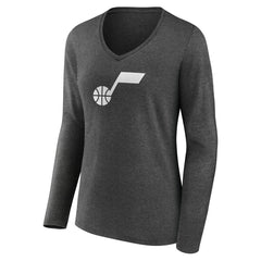 NBA Utah Jazz Women's Alternate Logo V-Neck Long Sleeve T-Shirt