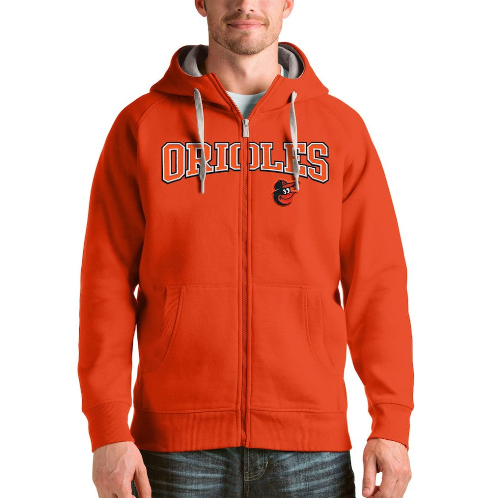 MLB Baltimore Orioles Antigua Team Logo Victory Full-Zip Hoodie