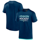NHL Deep Sea Blue Seattle Kraken Fanatics Authentic Pro Tech T-Shirt
