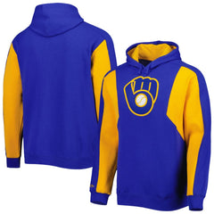 MLB Milwaukee Brewers Mitchell & Ness Colorblocked Fleece Pullover Hoodie