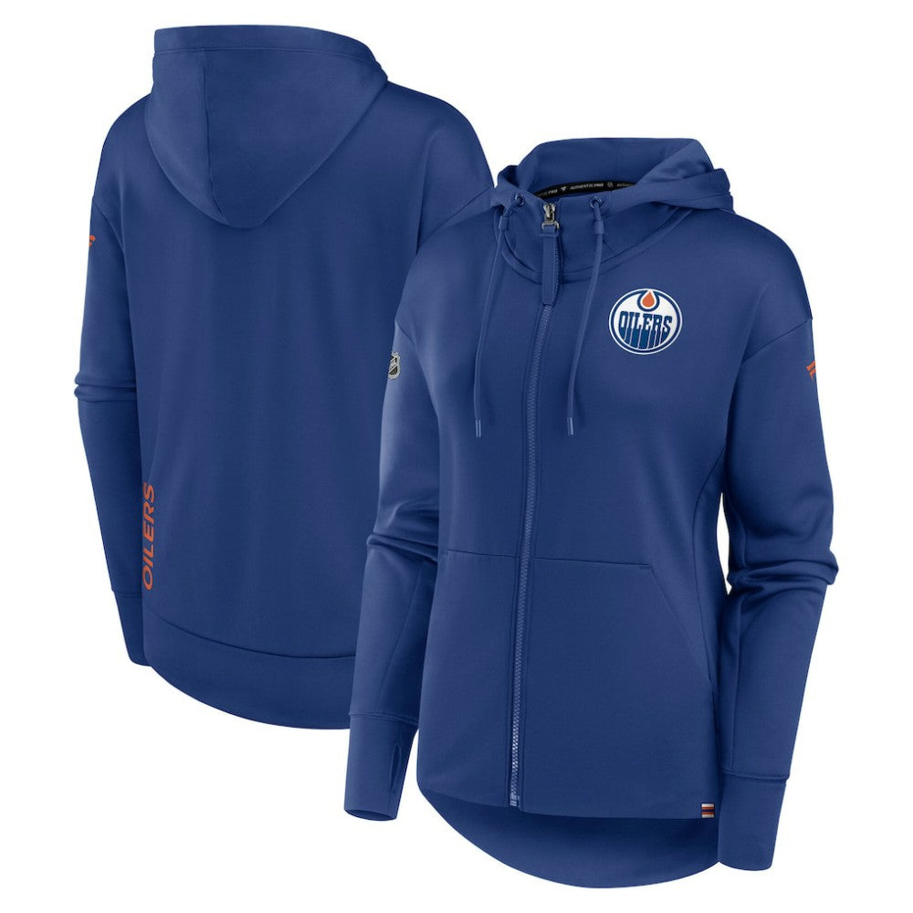 NHL Royal Edmonton Oilers Fanatics Women's Authentic Pro Scuba Full-Zip Hoodie