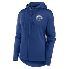 NHL Royal Edmonton Oilers Fanatics Women's Authentic Pro Scuba Full-Zip Hoodie