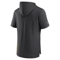 NHL Heather Charcoal Anaheim Ducks Fanatics Authentic Pro Short Sleeve Pullover Hoodie