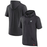 NHL Heather Charcoal Calgary Flames Fanatics Authentic Pro Short Sleeve Pullover Hoodie