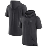 NHL Heather Charcoal Pittsburgh Penguins Fanatics Authentic Pro Short Sleeve Pullover Hoodie