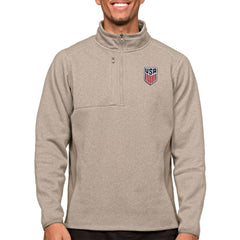USMNT Antigua Course Quarter-Zip Pullover Top - Oatmeal