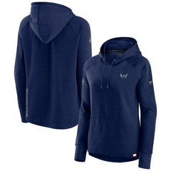 NHL Heather Navy Washington Capitals Fanatics Women's Authentic Pro Pullover Hoodie
