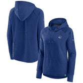NHL Heather Blue Vancouver Canucks Fanatics Women's Authentic Pro Pullover Hoodie