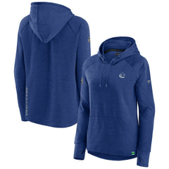 NHL Heather Blue Vancouver Canucks Fanatics Women's Authentic Pro Pullover Hoodie