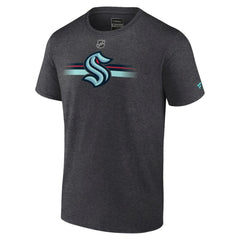 NHL Heather Charcoal Seattle Kraken Fanatics Authentic Pro Secondary Logo T-Shirt