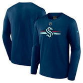 NHL Deep Sea Blue Seattle Kraken Fanatics Authentic Pro Secondary Long Sleeve T-Shirt